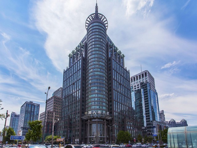 上海城市的绿墙景观